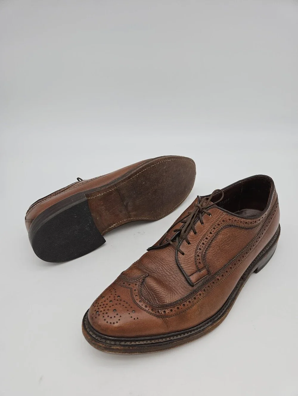 Allen Edmonds MacNeil 9157 Brown Shell Leather Wingtip Derby Shoes Size 10D